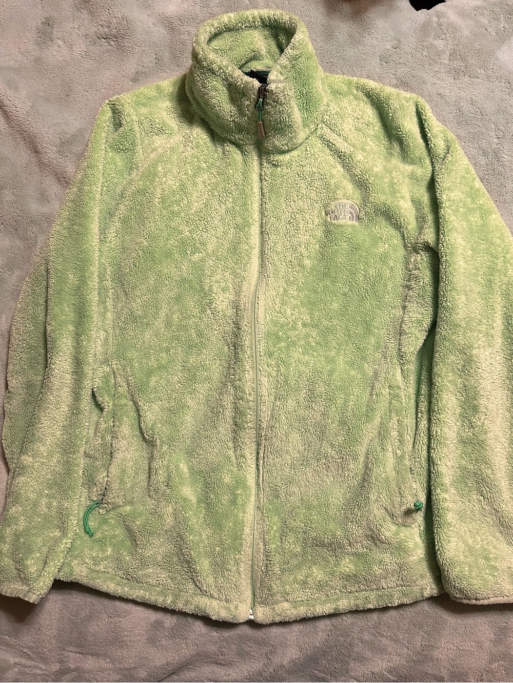 The North Face Lime Green Plush Full-Zip Fleece Jacket